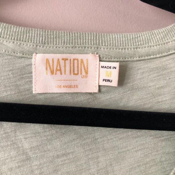 NWT Nation LTD Ruched sleeve tee - M - Picture 2 of 4
